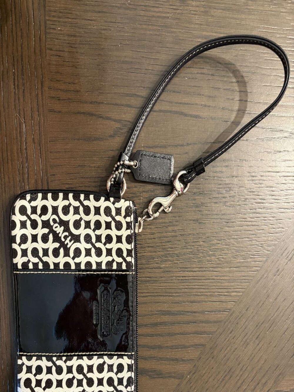 Coach Wristlet, Black and White